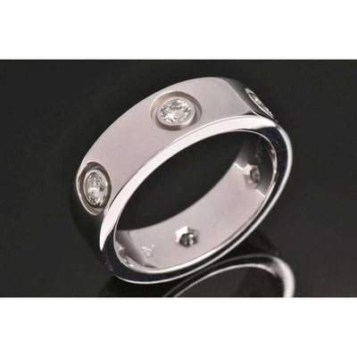 Auténtico Anillo Cartier LOVE Modelo Clásico 6P Diamantes K18 Oro Blanco US4.5 Usado Foto 1 de 4