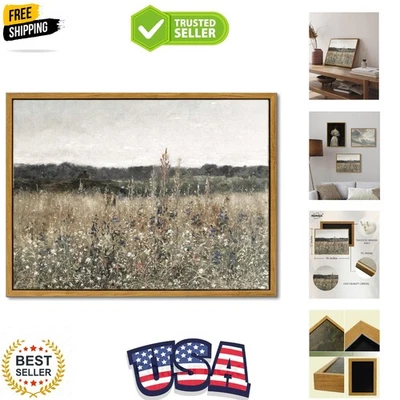 Arte de pared Champ Fleuri vintage listo para colgar - lienzo clásico enmarcado de 12"x16" Foto 1 de 4