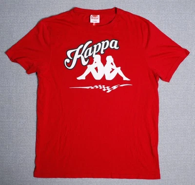 Autêntica camisa masculina KAPPA XL vermelha: bandeira de corrida difícil de encontrar logotipo italiano - Imagem 1 de 4