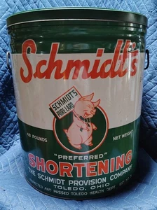 Vintage 50 lb Metal LARD tin  - Picture 1 of 3