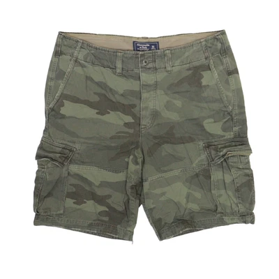 Abercrombie & Fitch Camo Cargo Shorts Mens 32 Vintage Y2K Paratrooper Baggy - Image 1 of 4