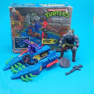 TEENAGE MUTANT NINJA TURTLES ☆ FOOTSKI ROCKSTEADY Vintage Vehicle Ninja BOXED - Picture 1 of 7
