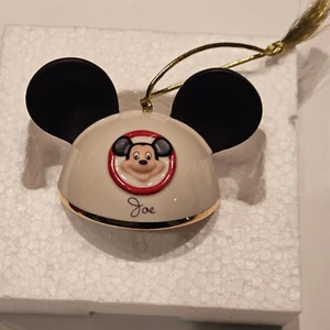 NEW LENOX WALT DISNEY SHOWCASE " MY OWN EARS " ORNAMENT WITH 24kt NAME " JOE " - Picture 1 of 6
