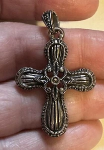 Sterling Silber & Markasiten Kreuz Anhänger - Bild 1 von 3