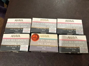 AHAVA lot of 6 Dead Sea Mineral (5) Glycerine soap 100g. each Israel 1 Salt Soap - Picture 1 of 5