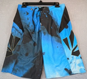 Volcom Bruce Annihilator Mens Board Shorts Sz 29 Blue Black Side Pocket Hybrid - Picture 1 of 11