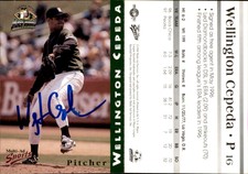 Wellington Cepeda Signed 1998 Multi-Ad South Bend Silver Hawks #16 Auto