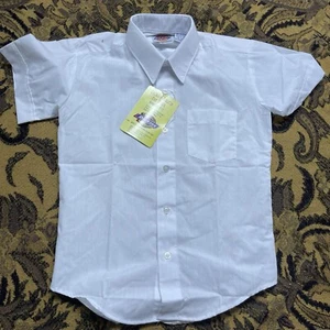 Vtg 80s Dickies White Dress Uniform Shirt Kids Size 8 NWT - Picture 1 of 6