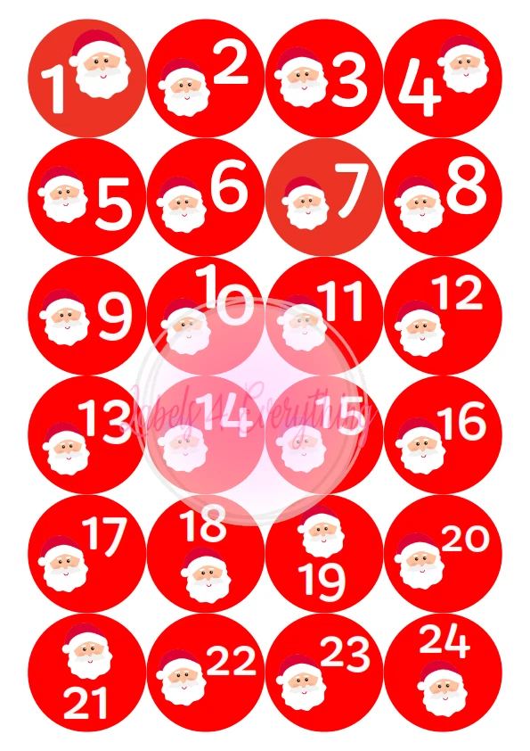 LABELS4EVERYTHING Countdown to Christmas Numbers Advent Calendar Sticker Present Chocolate Santa