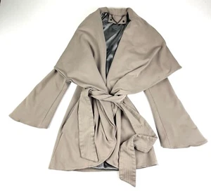 Wickel-Trenchcoat Damen Markenlos Taupe mit Kapuze Einheitsgröße - Bild 1 von 6