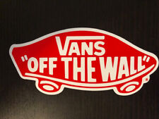 VANS Off The Wall Skateboard Sticker Large 6"X2.5" Wide Red & White Decal