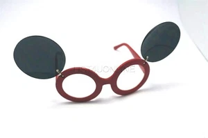 ROTE MAUS OHR FLIP UP SONNENBRILLE DRAG QUEEN RAVE MICKEY MINI KLARE GLÄSER - Bild 1 von 3
