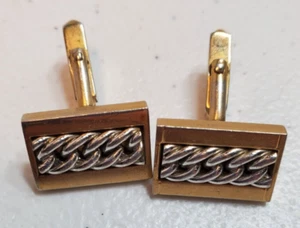 Vintage 1940-1950 Swank Cufflinks Chunky Chain - Picture 1 of 3