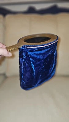 Vintage Ickle Pickle Change Bag Wood Velvet Magic Trick Illusion Prop - Image 1 of 2