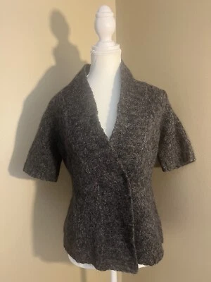 Suéter Tweeds Mujer Lana Gris Negro Acrílico Alpaca 2 Botones Talla Pequeña Foto 1 de 4