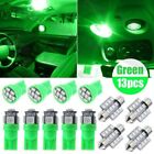 13x Green LED Lights For Car Interior Dome License Plate Light Bulbs Accessories Mazda 2