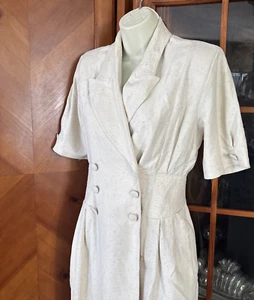 Naturelle Silk,Geor Giorgiou,natural beige,zS-M,silk threads,double breasted,New - Picture 1 of 9