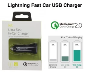 Qualcomm 2.0 Adaptive Fast USB Car Charger for Android Samsung Sony Moto LG HTC - Picture 1 of 4