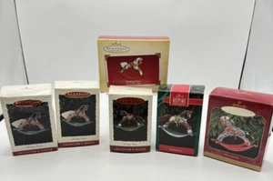 Vintage Hallmark Rocking Horse Ornaments Lot Of 6 - Picture 1 of 8