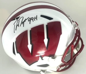 Casco de velocidad réplica tamaño completo firmado por Badgers Ron Dayne AUTO con 99H -BAS - Imagen 1 de 1