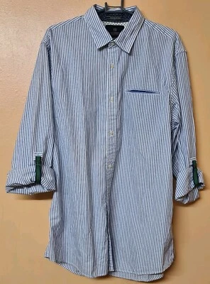 Camisa Scotch Soda Blanca Azul Rayas Manga Larga Rollo Algodón Nueva Talla Grande Foto 1 de 4