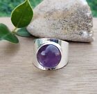 Amethyst Ring 925 Sterling Silver Band Ring Statement Handmade Jewelry YH40