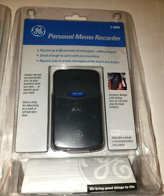 Grabadora de notas personales sin cinta GE General Electric 2-9840 nueva  Foto 1 de 2