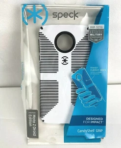 Speck CandyShell Grip Case for Moto Z Droid Edition Bkack/White New Open Box - Picture 1 of 12