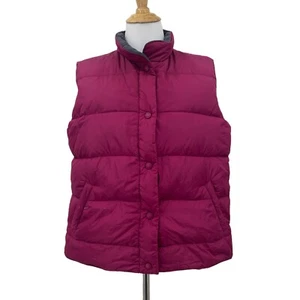Cabelas Puffer Vest Womens S Small Bordeaux Goose Down Outdoor Snap Buttons - Picture 1 of 13