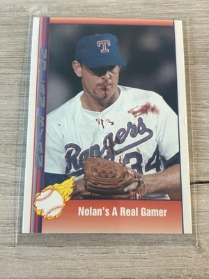 1991 Pacific Texas Express Nolan Ryan #92 Bloody Jersey & Lip Baseball Card HOF - Image 1 of 3