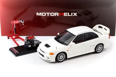 1:18 MOTORHELIX Mitsubishi Lancer Evo 4 IV Scotia Bianco 1999 Con Motore M84003 - Immagine 1 di 4