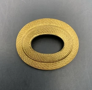 Western Germany Schal Clip goldfarben klassisch offen strukturiert oval Vintage - Bild 1 von 6