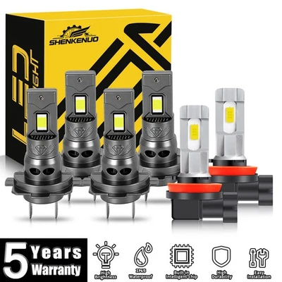 For Mercedes Benz ML350 2008-2011 6x H7+H7+H11 LED Headlight Fog Light Bulbs Kit - Image 1 of 4