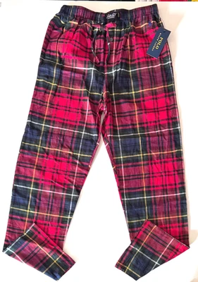 POLO RALPH LAUREN 棉休闲 PAJAMA 裤子红色和蓝色格子(男式小号)全新 — 第 1/4 张图片