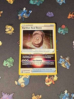 Pokémon Cards Earthen Seal Stone 154/195 Holo Rare Silver Tempest - (NM) - Image 1 of 2