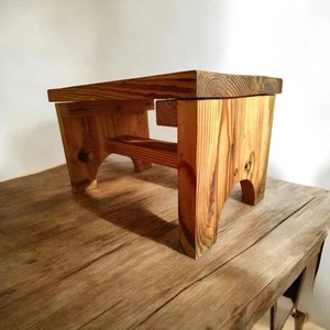 Heavy Solid Wood Hand Made Stool Small Bench Footstool - Picture 1 of 9