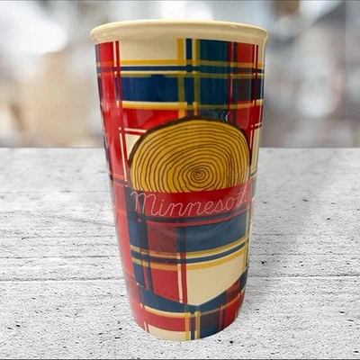 Starbucks Plaid  Minnesota 10 oz Ceramic Travel Tumbler Mug 2016 - Image 1 of 4
