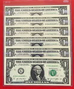 NEW 2021 STAR SET $1 DOLLAR BILL (A B D G I K ) 6 DISTRICT Uncirculated - Picture 1 of 5
