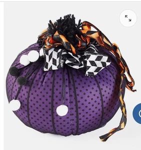 "Nuevo pompones de cinta de tela de punto púrpura calabaza relleno de felpa de 6,5"" otoño Halloween" - Imagen 1 de 8