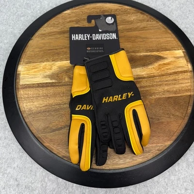 Harley Davidson 手套女式小号防水 Dyna 针织混合介质黄色 — 第 1/3 张图片