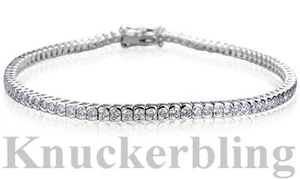 2.00ct F Colour VS Brilliant Cut Diamond Line Bracelet 18ct White Gold Bezel-set - Picture 1 of 1
