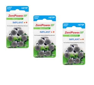ZeniPower Size 675P Implant Power 1.45V Cochlear Batteries New Value 18 pack - Picture 1 of 3