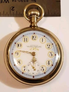 WALTHAM 18S GRADE No.15 MINT O'HARA FANCY MULTI-COLOR DIAL 17J ADJ 14K G.F. CASE - Picture 1 of 11