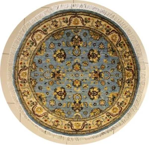 Rugstc 5x5 Senneh Chobi Ziegler Blue Area Rug,Natural dye, Hand-Knotted,Wool - Picture 1 of 5