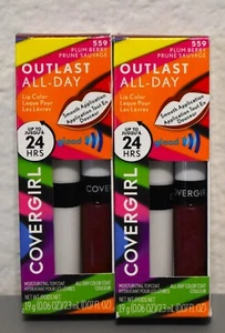 Paquete de 2 lápices labiales Covergirl Outlast para todo el día y capa superior, 559 ciruela baya - Imagen 1 de 3