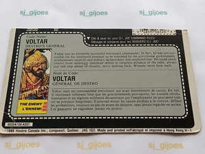 VOLTAR 1988 GI JOE FILECARD COBRA ACTION FORCE - Picture 1 of 1