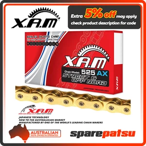 Cadenas XAM X-RING DORADO 525AX X 118 para Honda CB600 F HORNET, CB650F, CBR650F - Imagen 1 de 2