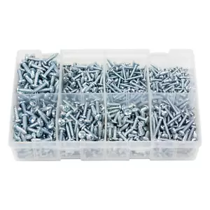 800 Pezzi Scatola Assortita di Viti Autofilettanti (Calibro 6 8 10 12) Tapper BZP - Foto 1 di 1