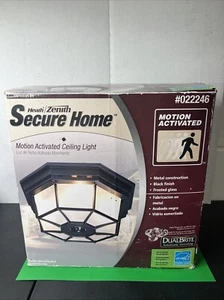 Secure Home Zenith 11.9-in W Black Motion Activated Outdoor Flush-Mount Light - Picture 1 of 7