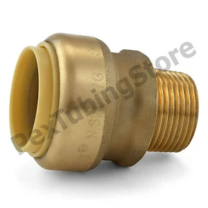(10) 1" Sharkbite Style Push-Fit x 3/4" MNPT LF Brass Male Threaded Adapters - Picture 1 of 1